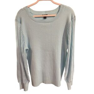 #790 Halogen Light Blue Ribbed Sweater